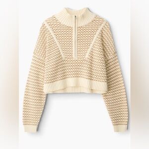 STAUD Hampton Cream Knit Sweater